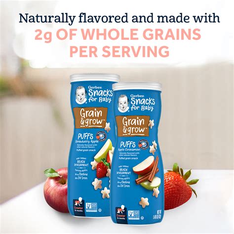 Buy Gerber Snacks For Baby Grain And Grow Puffs Blueberry 148 Oz