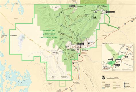 Detailed Tourist Map Of Guadalupe Mountains
