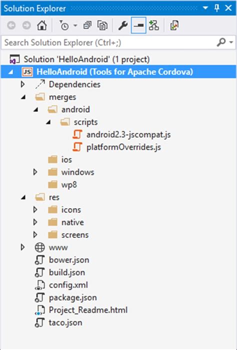 Creating An Android Visual Studio Project Using Apache Cordova C