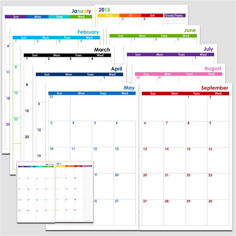 72 Months 2 Page Calendar 6 Years Half Size Legacy Templates