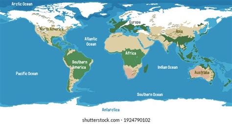 World Map Oceans