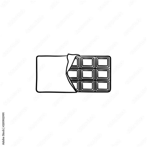 Chocolate Bar Hand Drawn Outline Doodle Icon Vector Sketch