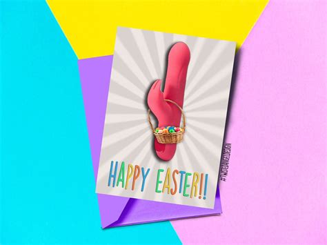 Happy Easter Rude Funny Card Rabbit Bunny Etsy