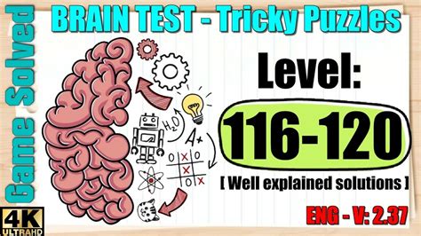 Brain Test Tricky Puzzles Levels 116 117 118 119 120 New