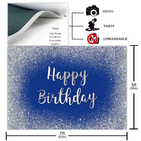 Avezano Royal Blue And Silver Backdrop For Adult Men Babe Bday Photography Background Blue Silver