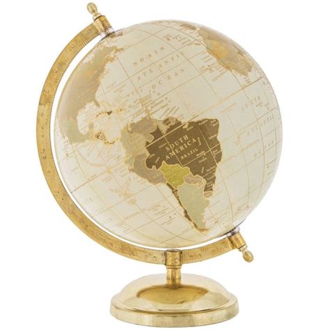 Cream And Gold Globe With Stand Hobby Lobby 1473198 Gold Globe Globe Decor Spinning Globe
