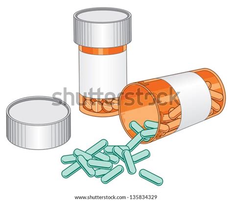pill bottlesprescription drug illustration two pill stock vector royalty free 135834329