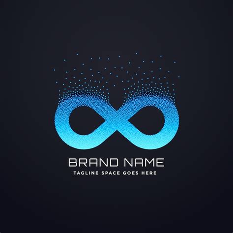 Free Vector Digital Infinity Logo Design With Floating Particles