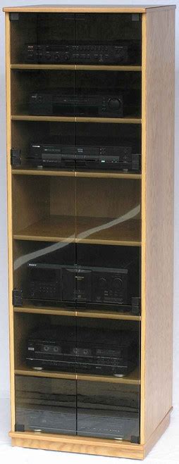Audio Cabinet With Glass Doors 27 73 High Oak Maple Usa Made Ships Free