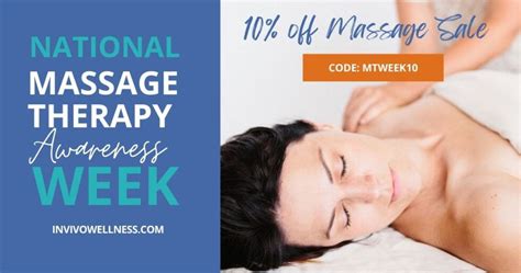 Massage Therapy Awareness Week Invivo Wellness Massage Sale Invivo Physical Therapy