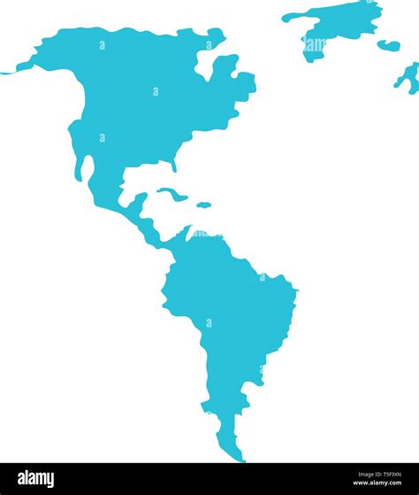 American Continent Maps Silhouette Vector Illustration Design Stock