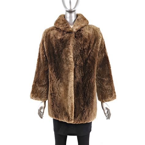 sheared beaver jacket size m vintagefurs