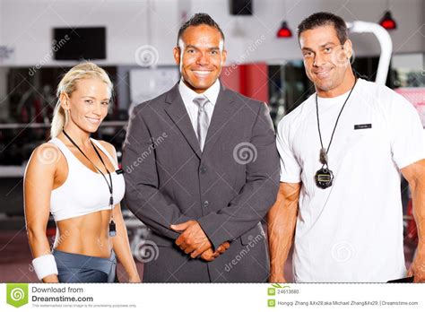 Gym Manager And Trainers Stock Photo Image Of Person 24613680