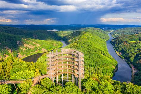 Luftaufnahme Der Saarschleife Bei Bild Kaufen 71332579 Lookphotos