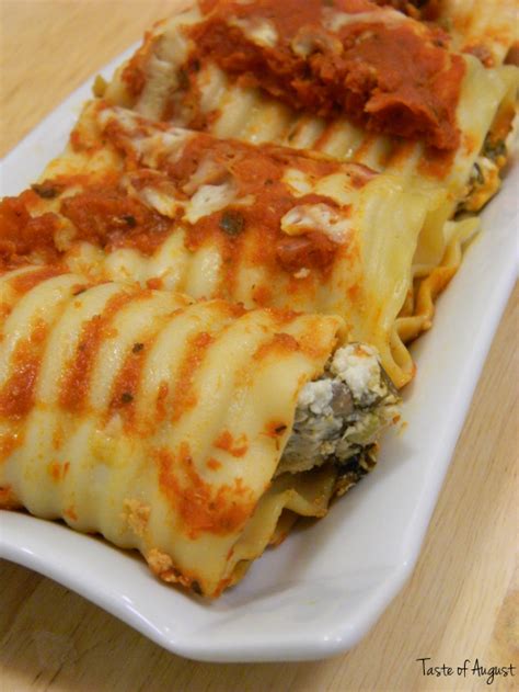 Taste Of August Spinach And Cheese Lasagna Roll Ups