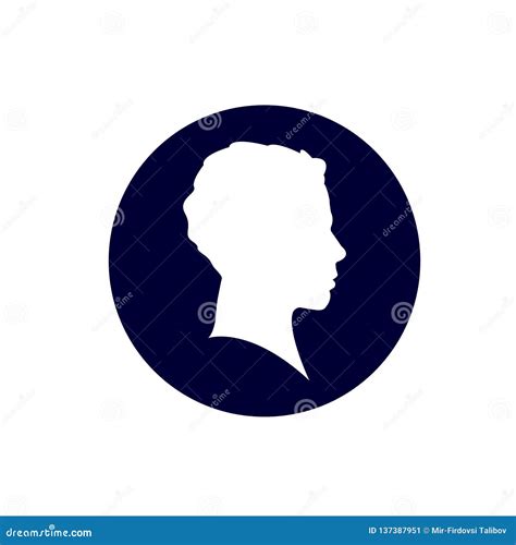 Man Profil Silhouette Vector Illustration Man Icon In Round Royalty