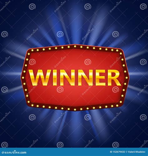 Winner Retro Frame Label Banner Template Win Congratulations Vintage