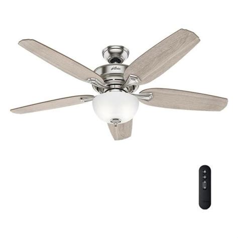 Hunter ceiling fans with light. Hunter Channing 54 in. LED Indoor Easy Install Brushed ...