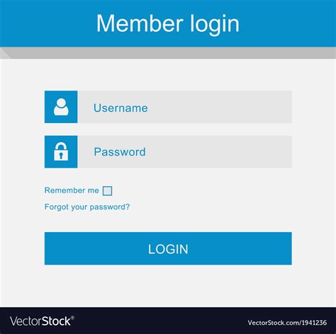 Login Interface Username And Password Fl Vector Image