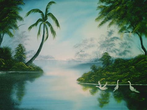 Tropical Lagoon Painting By Jim Saltis Fine Art America
