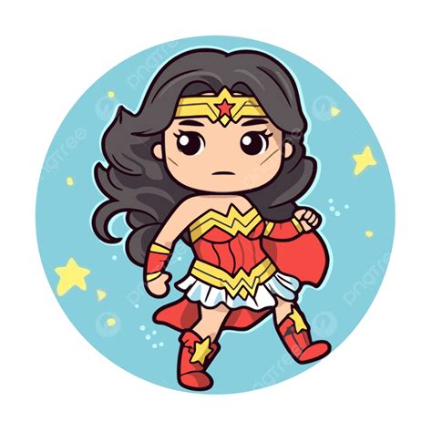 Clipart Stiker Karakter Komik Dc Wonder Woman Vektor Wanita Perkasa