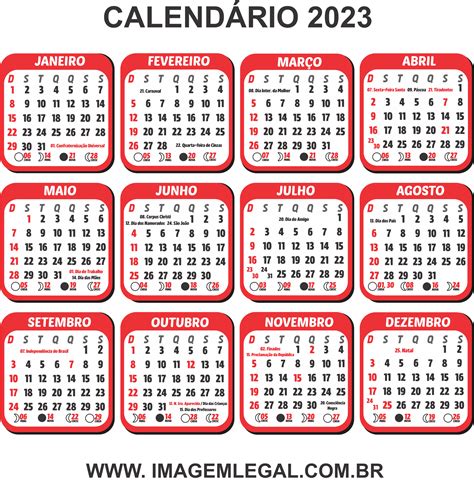 Grade De Calendário 2023 Vermelho Com Fundo Transparente Para Criação