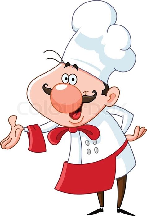Friendly Chef Presenting With His Hand Stock Vector Colourbox