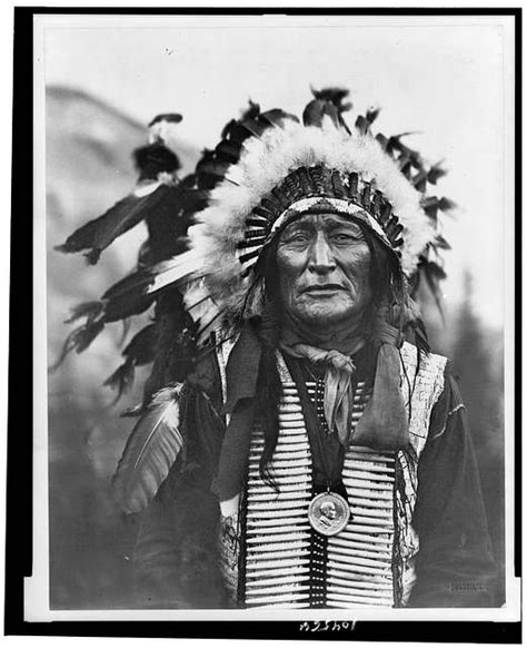 Iron Shell Lakota Sioux Tribe Half Length Portrait Facing Front In