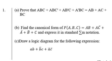 Solved 1 A Prove That Abc Abc Abc Abc Ab Ac