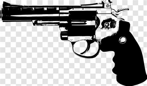 Pistol Handgun Firearm Revolver Black And White Transparent PNG