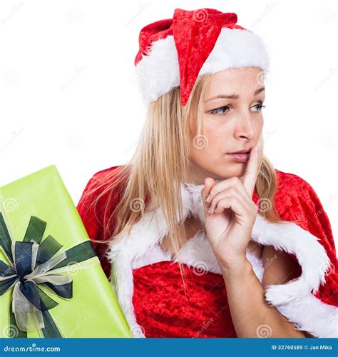 worried christmas woman stock image image of face silent 32760589