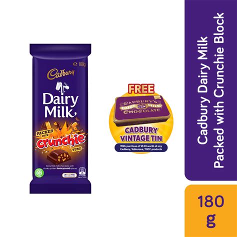 Cadbury Dairy Milk Chocolate Packed With Crunchie 180g Australia