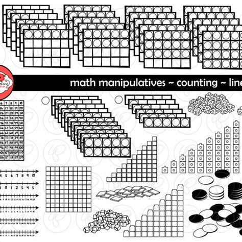 Math Manipulatives Fractions Clipart Set 300 Dpi School Etsy