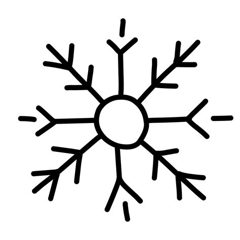 Snowflake In Doodle Style For Winter Design Hand Drawn Snowflake