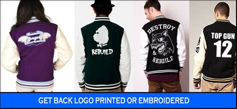 Ideas For Logo On Varsity Jackets Using Embroidery Printing