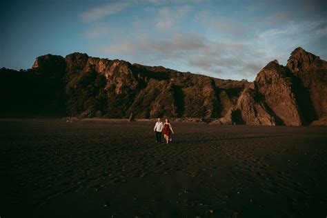 West Auckland Beach Karekare Falls Engagement Pre Wedding Session