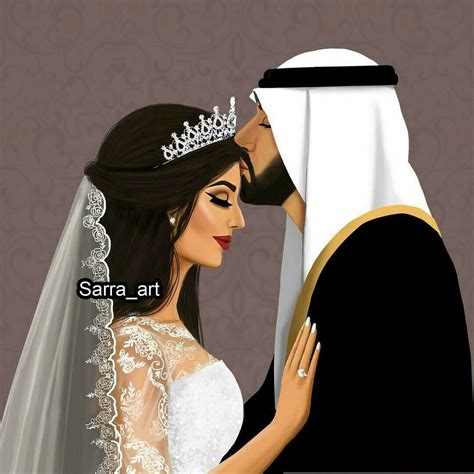 عروسة ومعرس Sarra Art Girly M Cute Couple Art