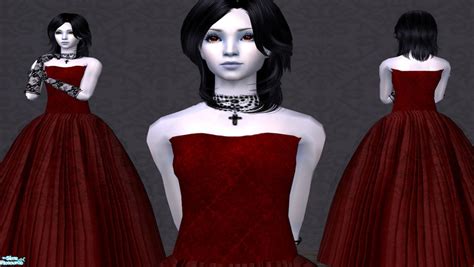 The Sims Resource Gothic Dresses Set 1 Red