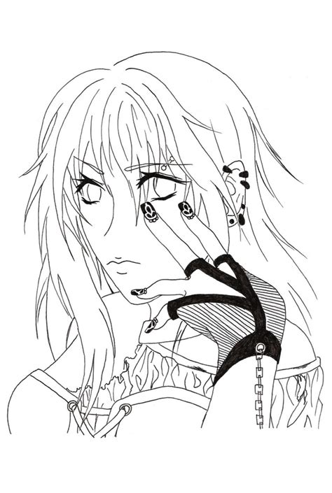 Gothic Anime Girl Coloring Pages