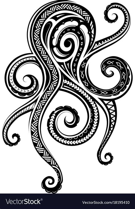Octopus Tattoo With Maori Style Tribal Ornaments Download A Free