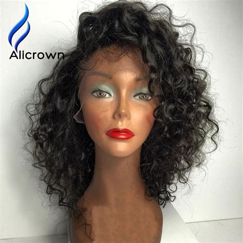10a Brazilian Curly Full Lace Wigs Short Lace Front Wigs Human Hair
