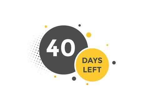 40 Days Left Countdown Template 40 Day Countdown Left Banner Label