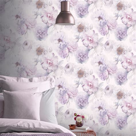 Arthouse Diamond Bloom Floral Wallpaper Flowers Glitter Blush Pink