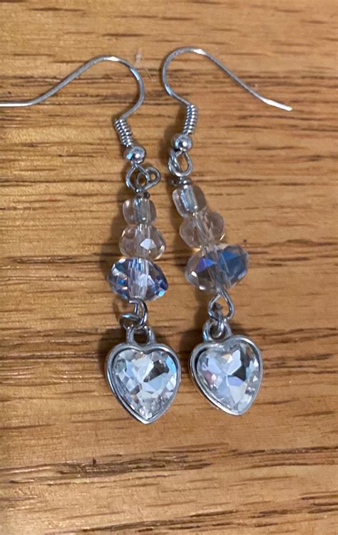Swarovski Crystal Heart Earrings Etsy