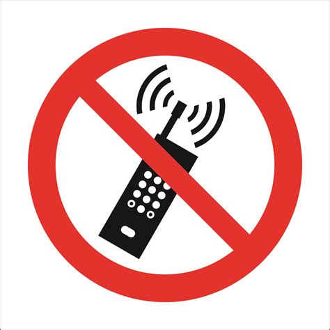Prohibition Sign Do Not Use Mobile Phones 15x15 Cm Products Traconed