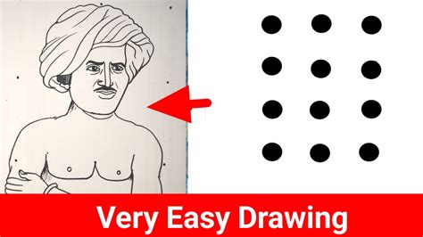 Dots Into Birsa Munda Drawing How To Draw Birsa Munda Drawing Step