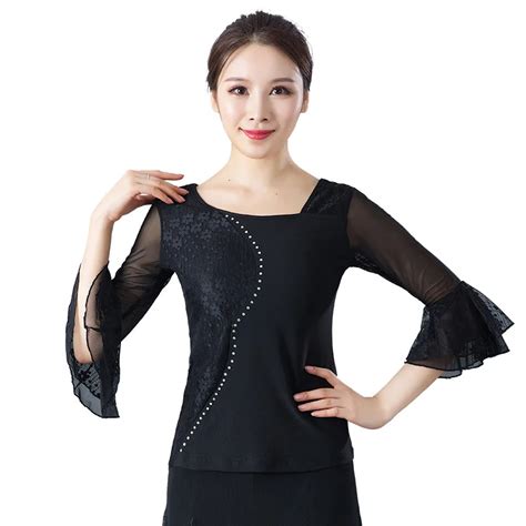 Performance Women Ballroom Dance Costume Tops Latin Dance Blouses Modern Standard Outfits Tango