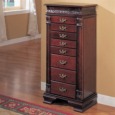 Shop Large Mahogany Jewelry Armoire Free Shipping Today Overstock