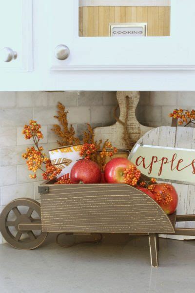 Mount a pegboard and hang all. Easy Fall Kitchen Decorating Ideas - Clean and Scentsible