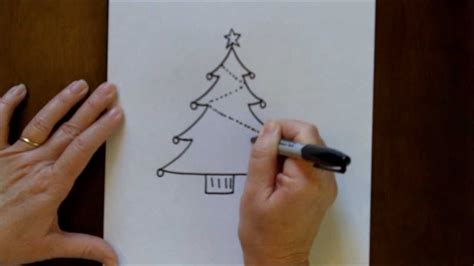 draw  christmas tree simple drawing tutorial  beginners youtube